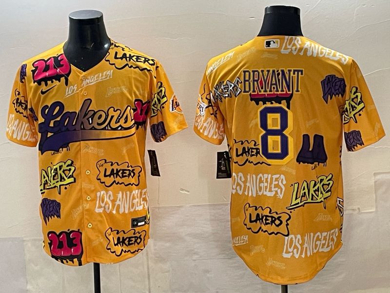 Men Los Angeles Lakers Nike 8 Bryant yellow NBA 2025 Jersey style 04